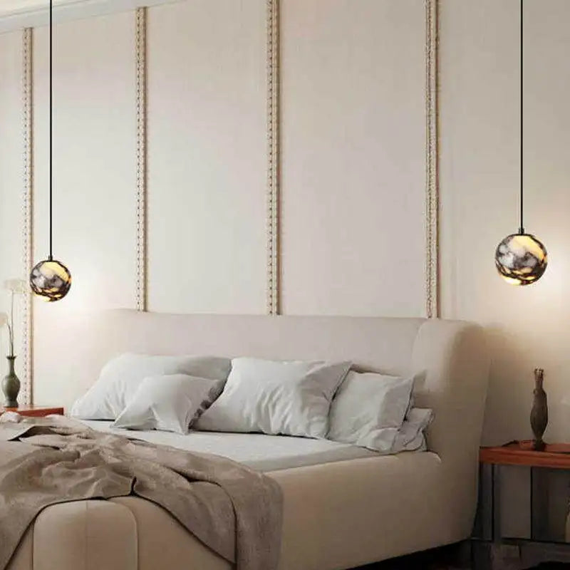 2026 Natural Stone Pendant Lamp 12cm Wire Height Adjustable G9 Bulb Bedroom Dining Room Kitchen Lightiing Fixtures