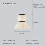 Japanese Wabi-Sabi Silk LED Pendant Light - Retro Art Lantern Ceiling Chandelier Lamp Fixture for B&B, Dining Room, Bar & Bedroom