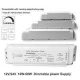 AC 220V Dimmable LED Driver DC12V/24V 20W 40W 60W Triac & 0-10V Dimming 2in1 Power Supply Lighting Transformer