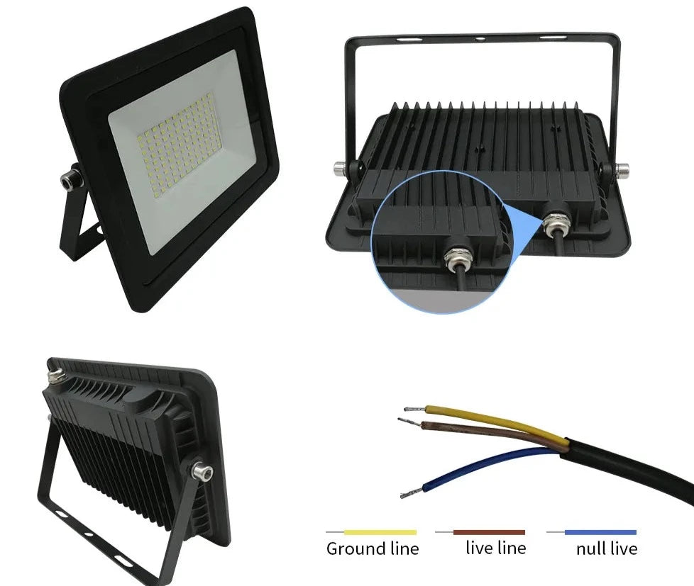 LED Flood Light 10W 20W 30W 50W 100W AC 220V Reflector Spotlight Street Light Wall Lamp IP68 Waterproof Outdoor Garden Lighting