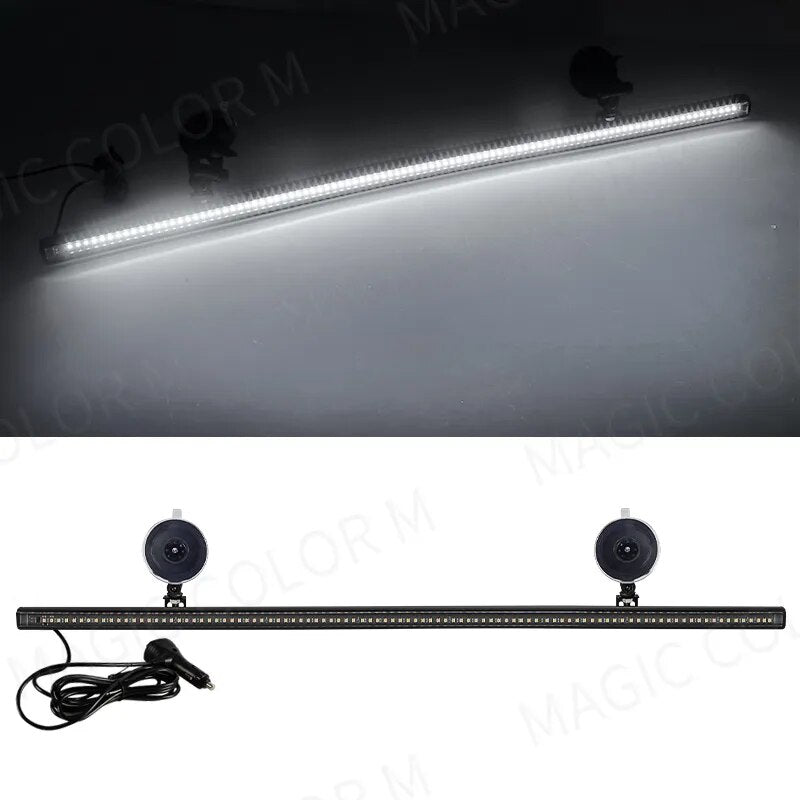 Car Strobe Lamp Bar with 96 LED 3030 Beads for Front Windshield, Traffic Signal, Emergency Flashing, and Auto Roof Top Warning Light with 12V-24