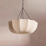 Nordic Minimalist Wabi-Sabi Fabric Chandelier - Soft Textile Pendant Lamp Fixture for Living Room, Dining Room, Bedroom & Bar