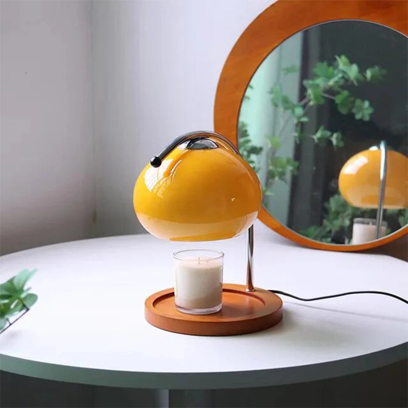 Retro Glass Candle Warmer Lamp - Decorative Aromatherapy Table Lamp & Candle Warmer for Bedroom Bedside, Home Decor & Office