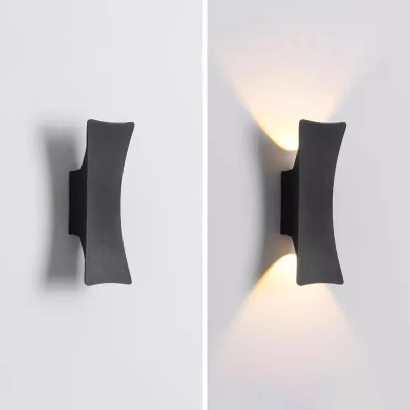 IP65 Waterproof Outdoor Aluminum Wall Light - Modern Black & White Exterior Sconce Fixture for Courtyard, Entrance, Porch & Garden