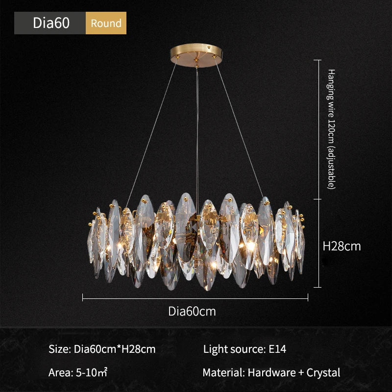 Ceiling Chandeliers 2026 New Modern Luxury Crystal Indoor Pendant Lamp for Living Dining Room Decor Hanging Light Lustre Fixture