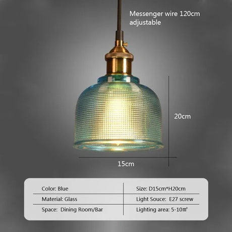 Nordic Glass Pendant Light Creative Minimalist Modern Lamp for Restaurant With Transparent Lampshade Brass Color and E27 Socket