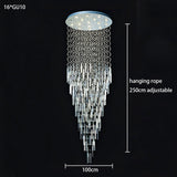 Modern Long Crystal Chandelier For High Ceiling Villa Staircase LED Raindrop Hanging Light Duplex Loft Foyer Ceiling Lamp