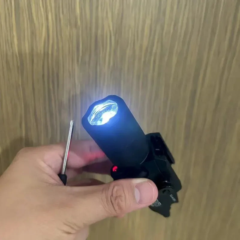 X400 Mini Pistol Flashlight with Strobe Mode - Compact LED Weapon Light for Picatinny & GL Rails