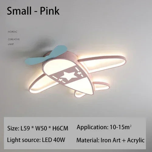 Modern Creative LED Ceiling Light Children's Cartoon Airplane Light Baby Room Bedroom Room Decoration Indoor Lighting Fixtures