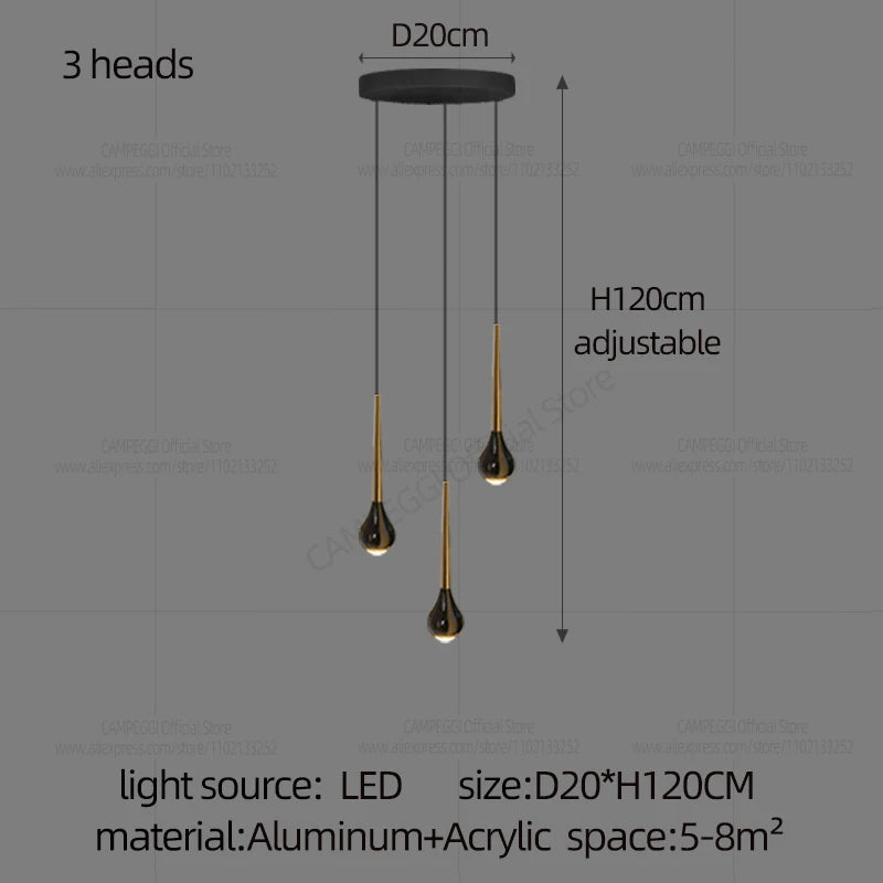 Minimalist Style LED Ppendent Lamp Double Layered Attic Chandelier Villa Staircase Pendant Light Living Room Kitchen Pendant