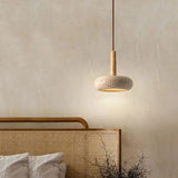 2026 New Hot Selling Pendant Lamps Wabi Sabi Circular Yellow Stone Commercial Home Decoration Restaurant Room LED Droplight