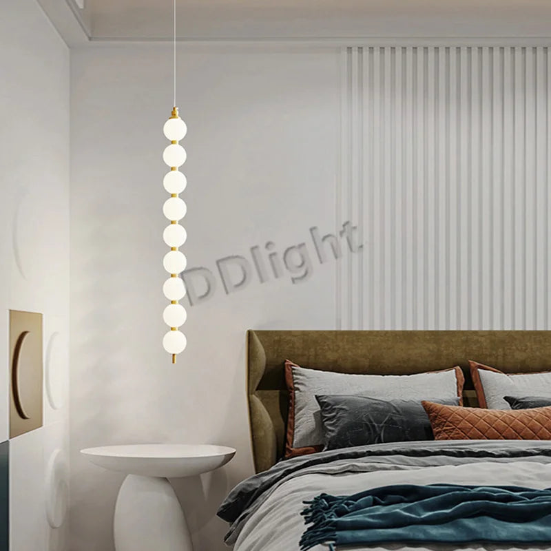 2025 Modern Magic Bean LED Ceiling Chandeliers All Copper White Ball Lustres Hanging Lights Home Decor Suspension Light Fixtures