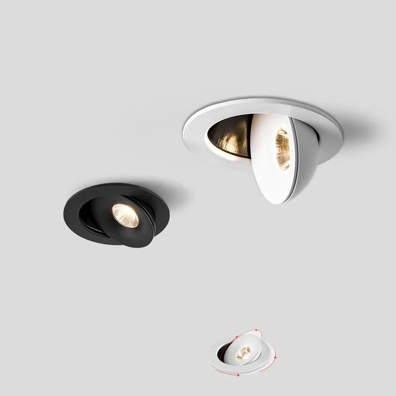 Recessed Anti-glare COB spotlights LED downlight 360° rotation Dimmable Ceiling lamp  Interior lighting