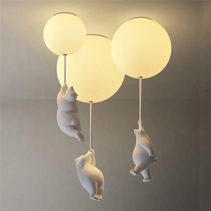 Indoor Lighting Children Cartoon LED Ceiling Lights Lovely Bear Pendant Light Designer Ceiling Lamps Bedroom Decor Hanging Lamp