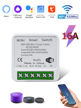 Tuya WiFi Smart Switch 16A - RF 433MHz Remote Relay Receiver Kit
