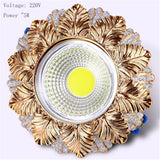 Art Decor Golden Leaf Resin LED Recessed Downlight (5W 220V) - Luxury Retro Ceiling Spotlight Fixture for Foyer, Corridor, Hallway & Hotel Decor