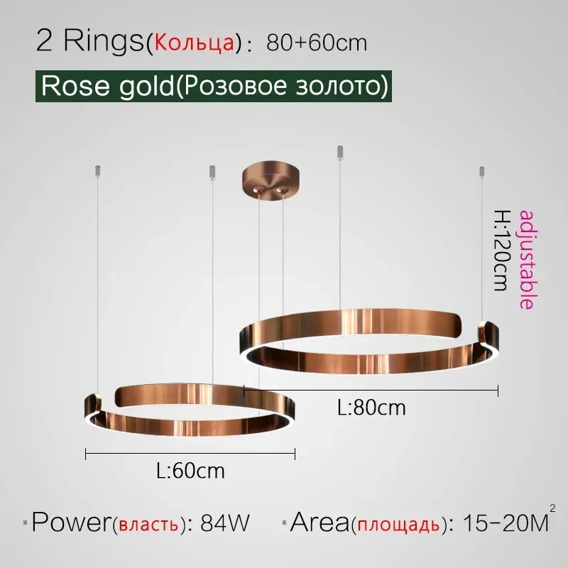 Nordic Designer Round LED Pendant Light - Modern Chandelier for Dining Room