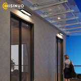 Modern LED Dusk-to-Dawn Motion Sensor Outdoor Wall Sconce - Black Exterior Light Fixture for House Front Door, Entryway, Garage & Balcony