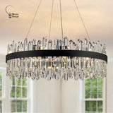 Dimmable Gold Rectangle Crystal Chandelier for Dining Living Room Modern Ceiling Light for Kitchen Island K9 Crystal Lights