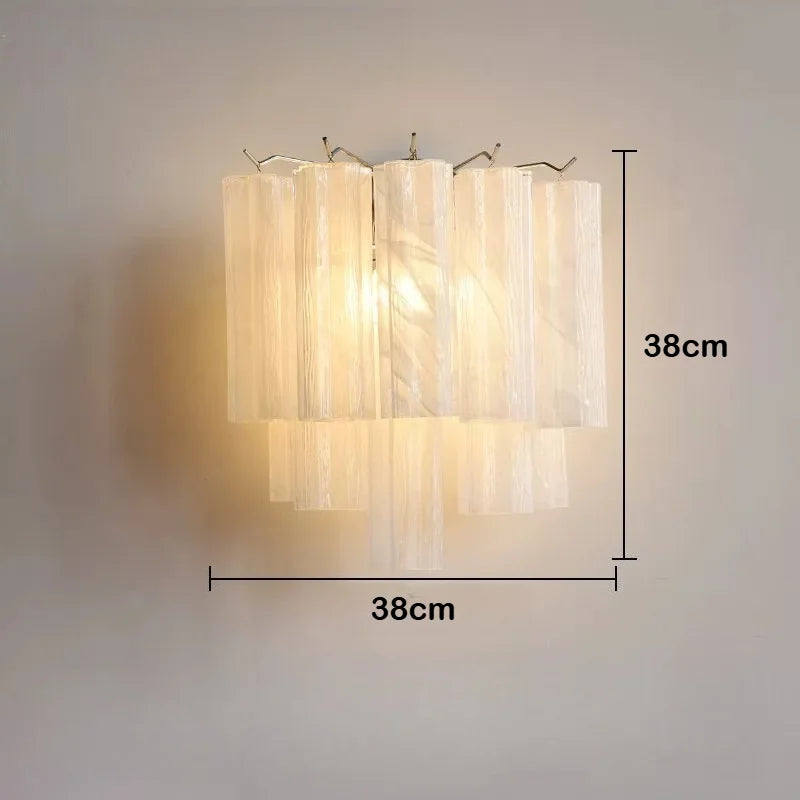 Italian Murano Glass LED Wall Lamp - Luxury Decorative Sconce Light Fixture for Bedroom Bedside, Living Room & Restaurant