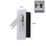 LED Ambient Reading Light Adjustable Recessed Wall Light Wide Voltage 85V-265V Indoor Rotatable Bedside Reading Light
