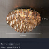 Postmodern Rhomboid Glass Pendant Ceiling Lights 2026 Copper Bronze Home Decoration Chandelier Lighting for Bedroom Living Room