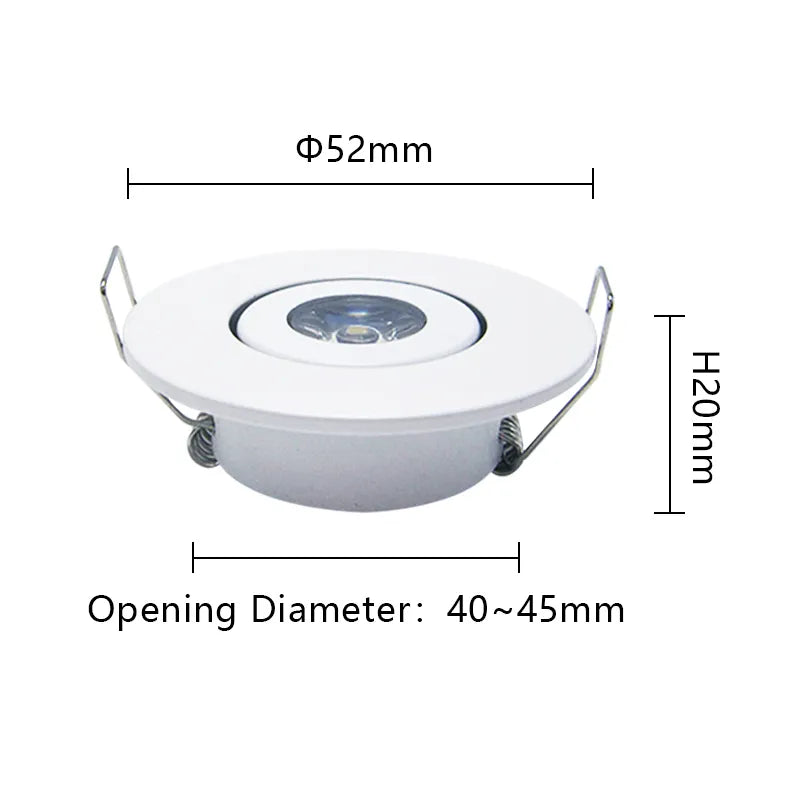 6pc 3W 1W Mini led Downlight Cabinet Recessed Spot light led Driver Pure Nature Warm white and White Silver Black body AC85-265V