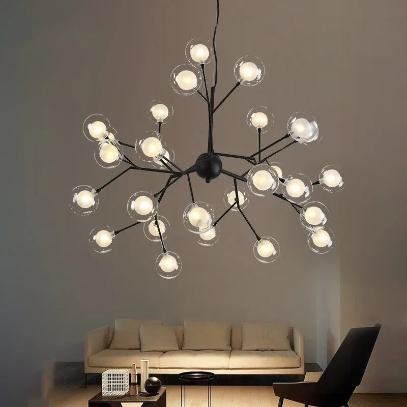 LED Firefly Sputnik Chandelier Light Stylish Tree Branch Chandelier Lamp Decorative Ceiling Chandelies Hanging chandeliers