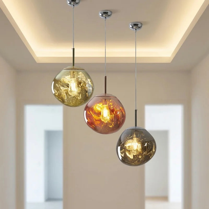Nordic Lava Texture LED Pendant Light - Minimalist PVC Hanging Lamp