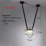 Italy New Designer Luxury Glass LED Pendant Lamp Living Room Bedroom Bar Restaurant Leather Chandelier Interiordecor Lighting