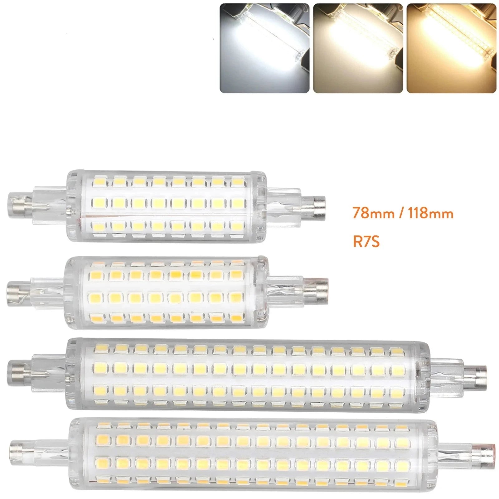 12W 16W R7S 78mm 118mm LED Flood Light Bulb 64LEDs 128LEDs 2835 SMD Replace 60W 120W Halogen 110V 220V Lamp