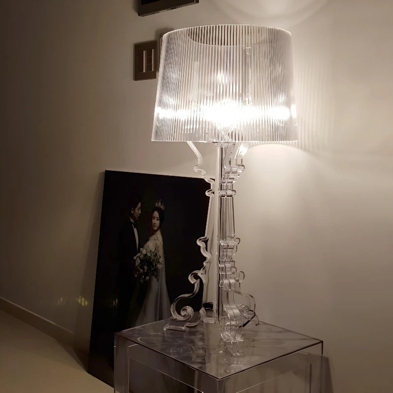 Nordic Designer Transparent White Baroque Ghost Table Lamp Bedside Sofa Lighting Decoration LED Ambient Light