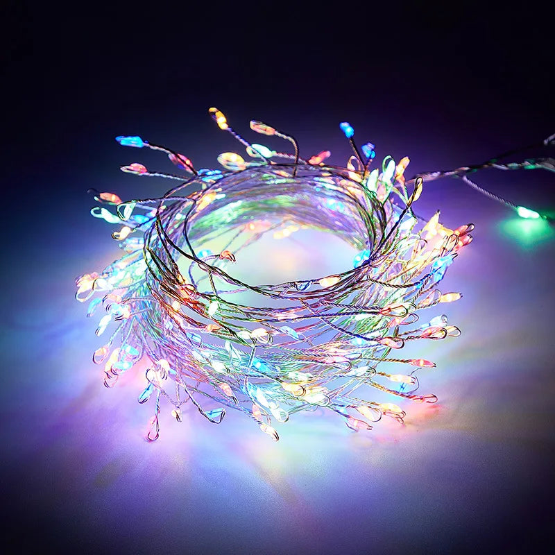 3/6/9M USB Power LED Firecracker String Lights Remote Control Garland Fairy Lights for Wedding Party Garden Christmas Decoration