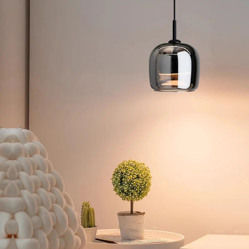 Modern Creative Glass Pendant Light - Nordic Hanging Chandelier for Bedroom Bedside, Dining Room & Restaurant