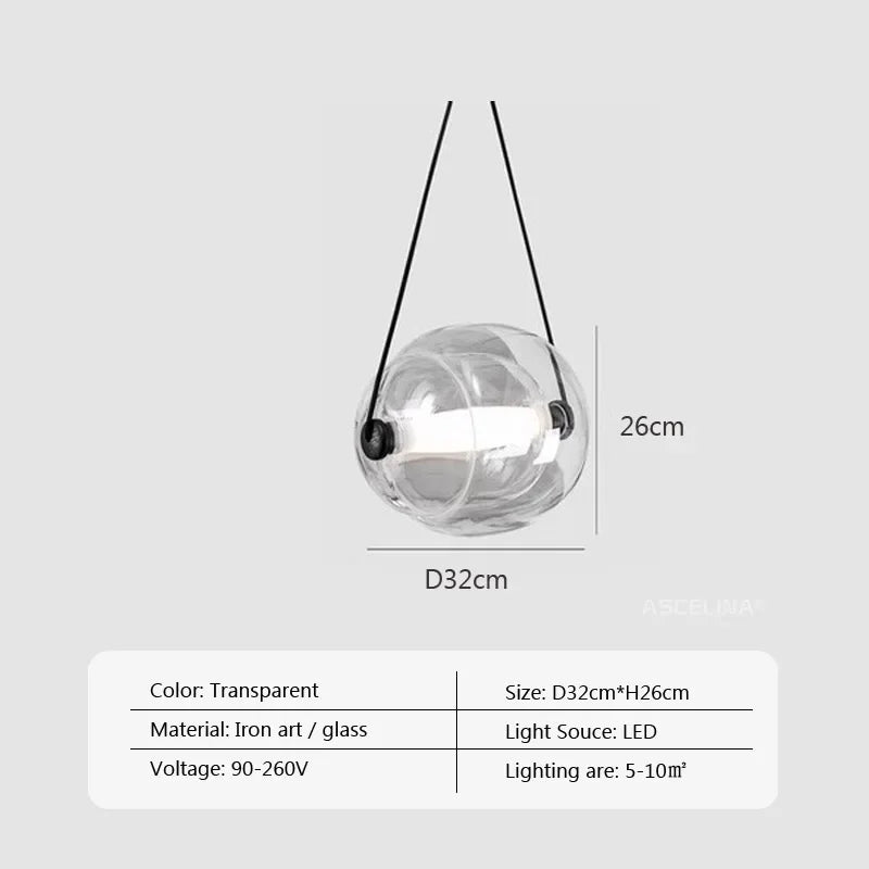 Nordic Led Colorful Glass Pendant Light Modern Fashion Czech Capsule Design Restaurant Kitchen Hanging lamp Bar Bedroom Fixtures