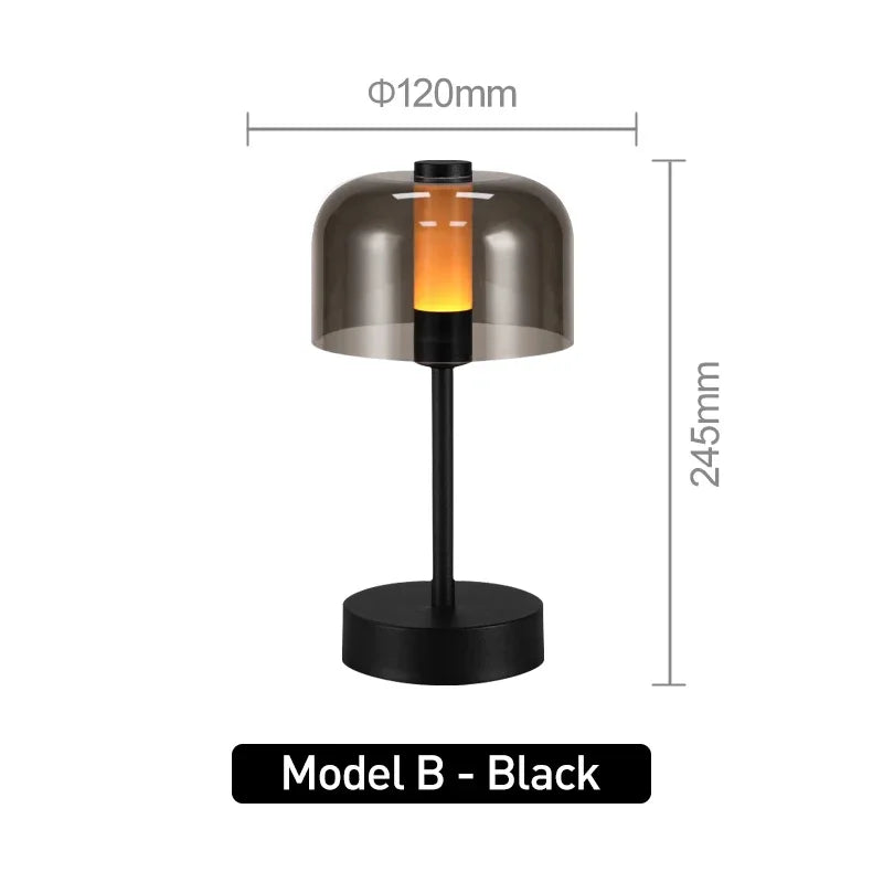 Modern Retro Nordic Desk Lamp - Rechargeable Cordless Indoor Table & Camping Lamp