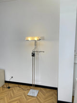 Modern LED Floor Lamp Steel Transparent Glass Shade Vertical Standing Light Bedroom Living Room Indoor Atmosphere Home Decor