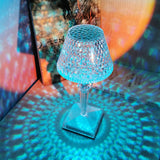 LED Diamond Table Lamp USB Touch Desk Lamp Eye-Protection Reading Lamp Crystal Projection Night Lights Home Bar Xmas Decor Light