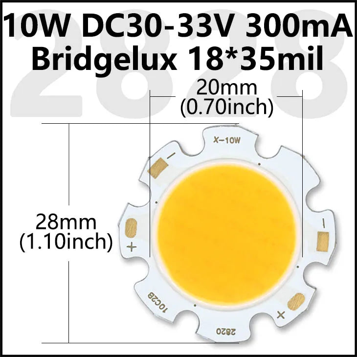 COB LED Chip 3W 5W 7W 10W 20W 30W 40W Light Emitting Diode LED Module Matrix 1313 2020 2828 1919 for Bulb Downlights