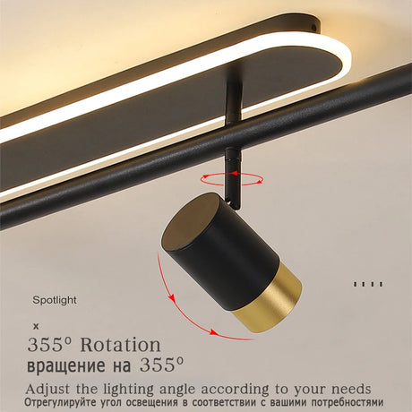 Corridor Led Chandelier With Spotlights Nordic Strip Ceiling Lamp For Living Room Bedroom Balcony Home Decors Lighting Fixtures