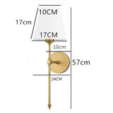 Modern American Wall Lamp for Bathroom Mirror Light Bedroom Room Decor Corridor Cloth shade Sconce 100V-220V Hard wired