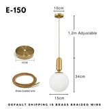 Modern Nordic Glass Ball Pendant Light - Minimalist Hanging Ceiling Fixture for Living Room, Dining Room & Bedroom Decor