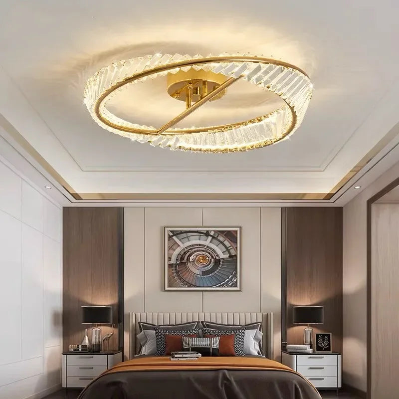 Italian Luxury Crystal Ceiling Lamp - Modern Postmodern Chandelier for Living Room