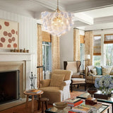 French Light Luxury Bedroom Magic Beans Transparent Glass Chandelier Spectacular Hotel Lobby Villa Living Room Home Decor LED