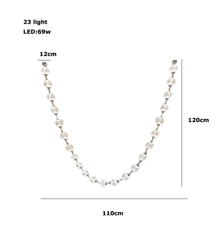 2026 Trendy Pearl Necklace Design LED Dimmable Chandelier Balls Staircase 6 m Long Suspension Luminaire Lampen For Living Room