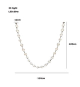 2026 Trendy Pearl Necklace Design LED Dimmable Chandelier Balls Staircase 6 m Long Suspension Luminaire Lampen For Living Room