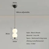 Bedroom Bedside LED Pendant Lights Ceiling Lamp for Living Dining Room Restaurant Indoor Lighting Decor PVC Ball Fixture Modern