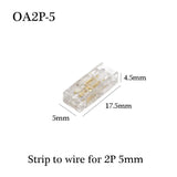 COB LED Wire Connector 5 8 10mm Connection Solderless Mini Buckle FCOB RGB CCT LED Strip Lights 2 3 4 Pin No Dark Area Connector