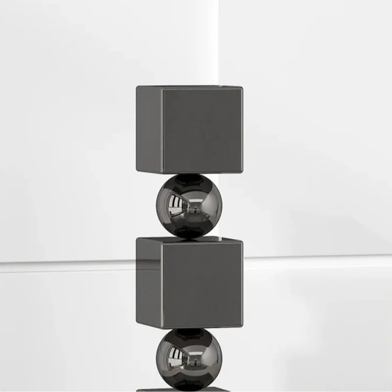 Stainless Steel Sculptures Modern Minimalist Floor Decoration Sculptures Creative Geometric Art Large Figurines Home Ornaments