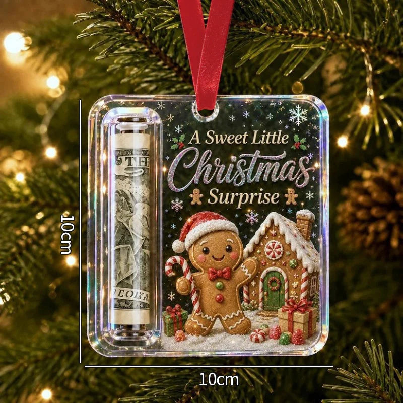Money Storage Christmas Tree Hanging Ornament Clear Piggy Bank Christmas Decoration 2026 Cash Slot Hanging Pendant Navidad Decor